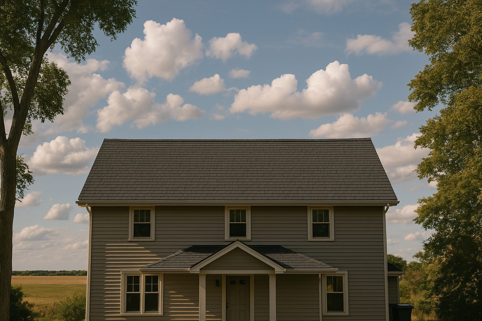 Roofers installing asphalt shingles on a Winnipeg home